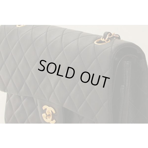 シャネル　Wチェーンショルダーバック ブラック／ボルドー　サイド拡大