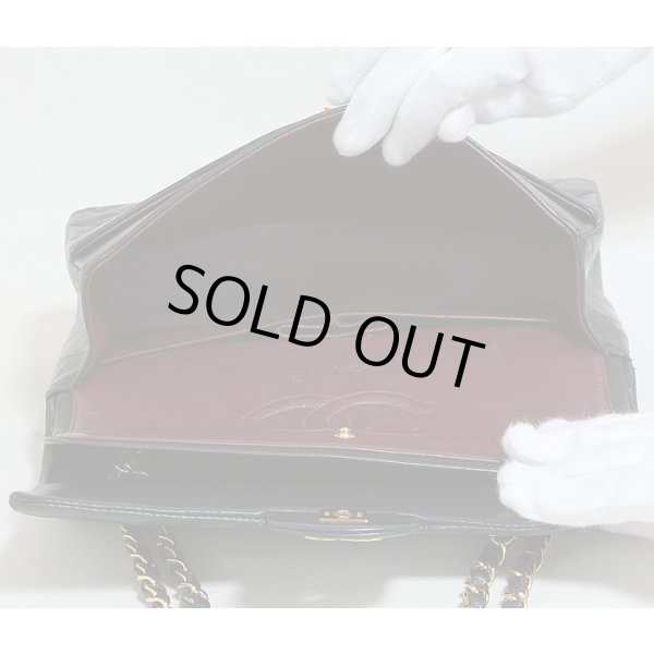 シャネル　Wチェーンショルダーバック ブラック／ボルドー　中身