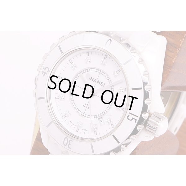 シャネル　J12　H1628　白文字盤　12P　サイド拡大