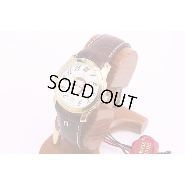 アイグナー　ミラノA14100　銀文字盤　サイド