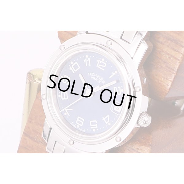 エルメス　クリッパー　CL4.21　青文字盤　サイド拡大