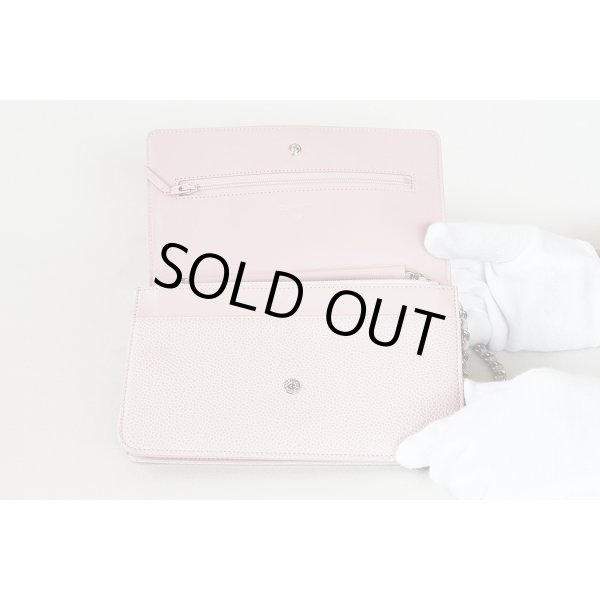 シャネル　チェーンウォレット　A48654　ピンク／SIV金具　開けたイメージ