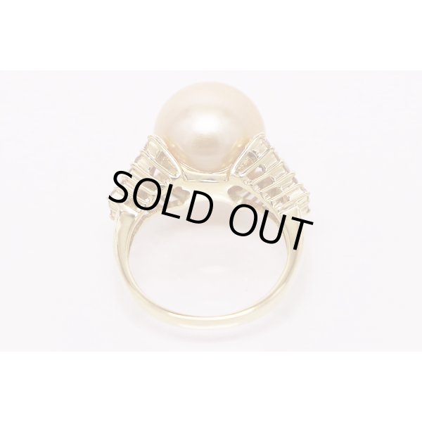 K18 イエローパールダイアイリリング 11.90mm 0.45ct 6.20g　内側