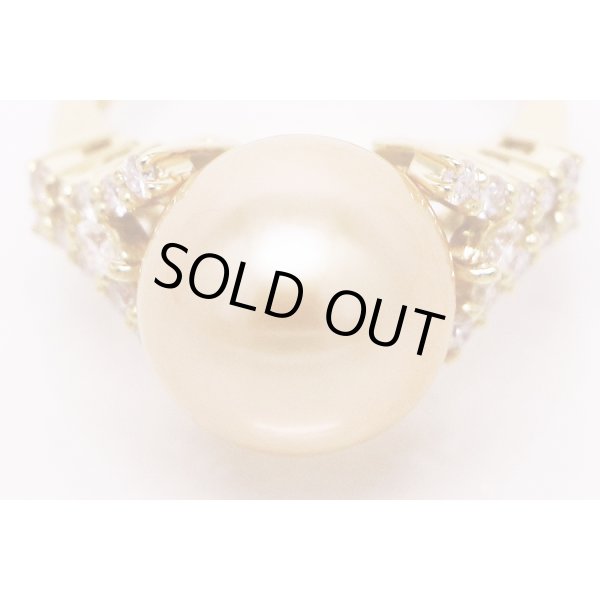 K18 イエローパールダイアイリリング 11.90mm 0.45ct 6.20g　拡大