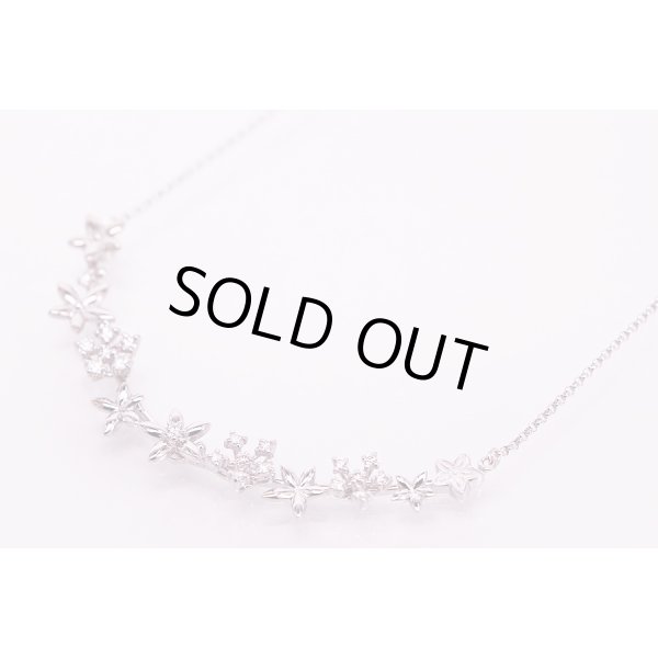 タサキ　K18WG ダイアイリペンダントネックレス 0.43ct 8.70g　広げた状態