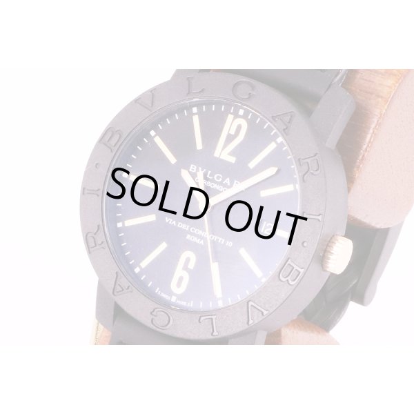 ブルガリ　カーボンゴールド　BB40　BCGLD/N　黒文字盤　サイド拡大