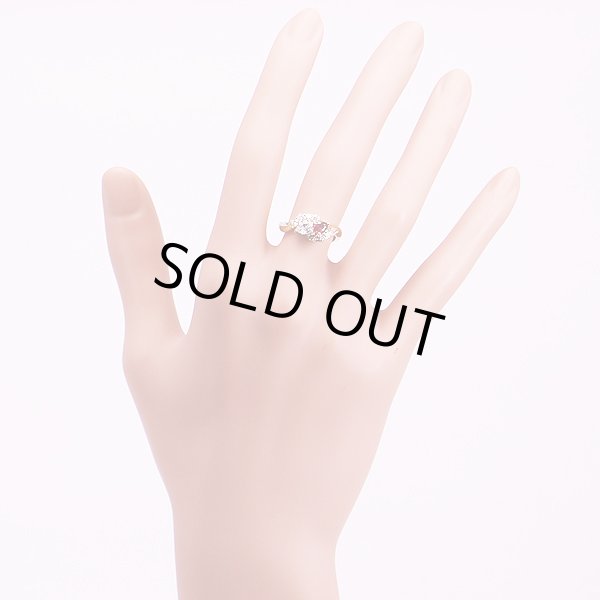 K18 ルビーダイアイリリング 0.32ct 0.33ct 0.36ct 3.30g　装着イメージ