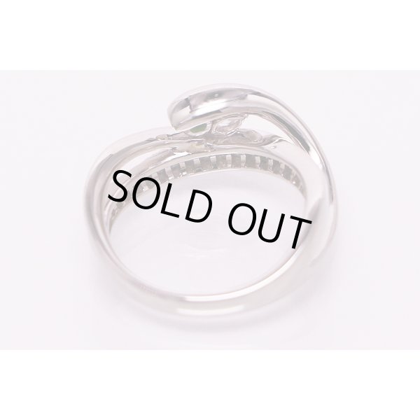 PT900 デマントイドガーネットダイアイリリング 0.08ct 0.71ct 7.60g　内側