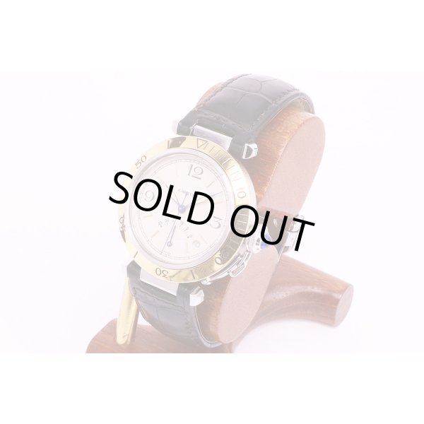 カルティエ　パシャC　コンビパワーリザーブ　1033　白文字盤　サイド