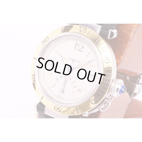 カルティエ　パシャC　コンビパワーリザーブ　1033　白文字盤　サイド拡大