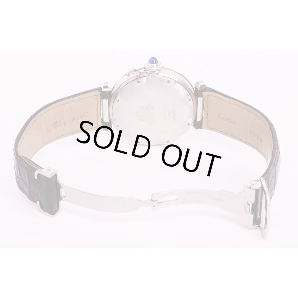 カルティエ　パシャC　コンビパワーリザーブ　1033　白文字盤　革ベルト