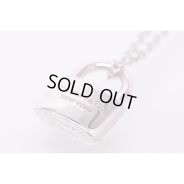ティファニー 750WG ロック ペンダント ネックレス 8.30g 裏面