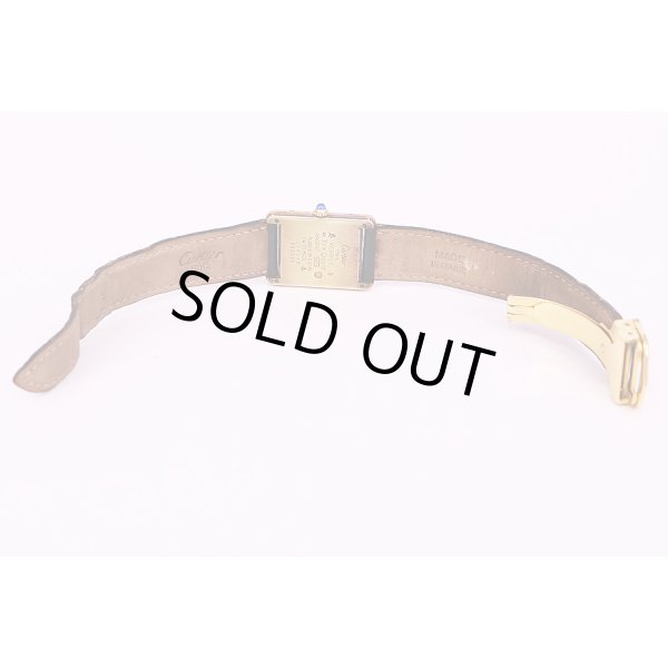 カルティエ　タンク　ベルメイユ　白文字盤　革ベルト