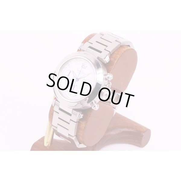 カルティエ　パシャC　クロノグラフ　白文字盤　サイド