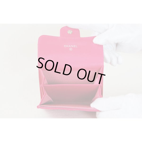 シャネル　カード・コインケース A31504 ピンク／SIV金具　中身