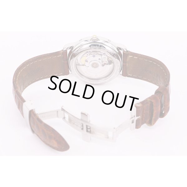 モーリス・ラクロア　MP6347　トリプルカレンダー　ムーンフェイス　黒文字盤　革ベルト