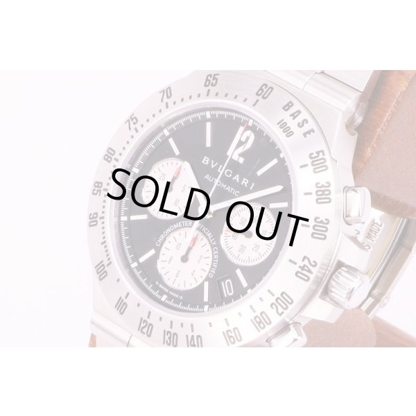 ブルガリ　ディアゴノ　プロフェッショナル　クロノ　CH40S　黒文字盤　サイド拡大