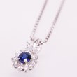 PT850/900 サファイアダイアイリペンダントネックレス 0.63ct 0.70ct 7.70g