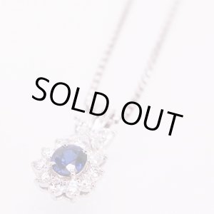 画像: PT850/900 サファイアダイアイリペンダントネックレス 0.63ct 0.70ct 7.70g