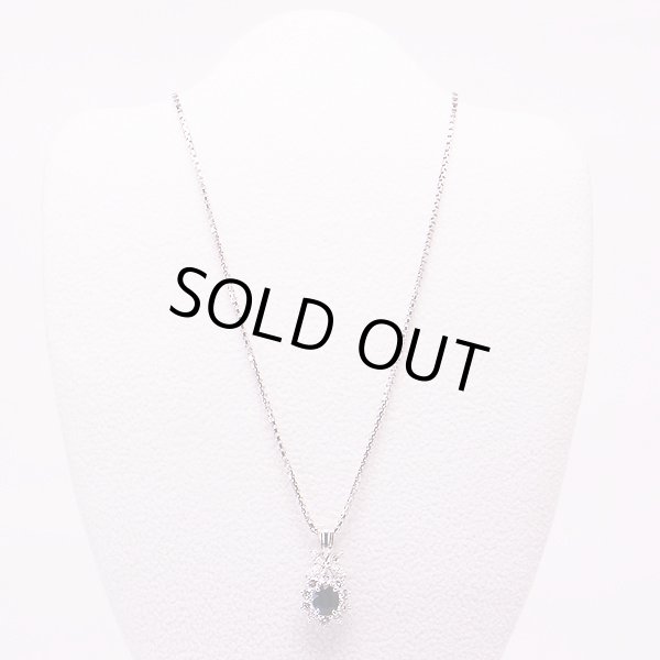 PT850/900 サファイアダイアイリペンダントネックレス 0.63ct 0.70ct 7.70g　装着イメージ
