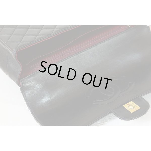 シャネル　マトラッセ 親子ハンドバック ブラック／ゴールド金具　大　フラップ裏スレ傷