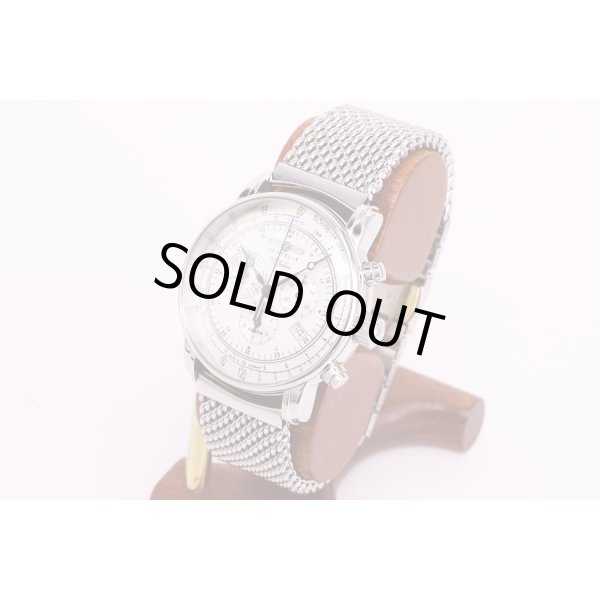 ツェッペリン　7680　クロノグラフ　100周年記念　銀文字盤　サイド