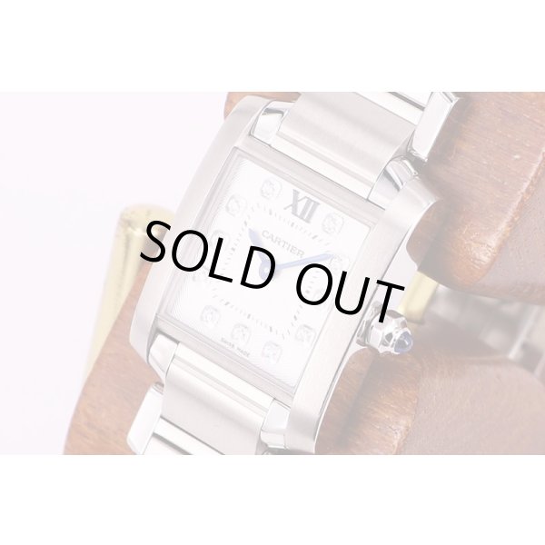 カルティエ　タンクフランセーズＳＭ　銀文字盤　11P　サイド拡大