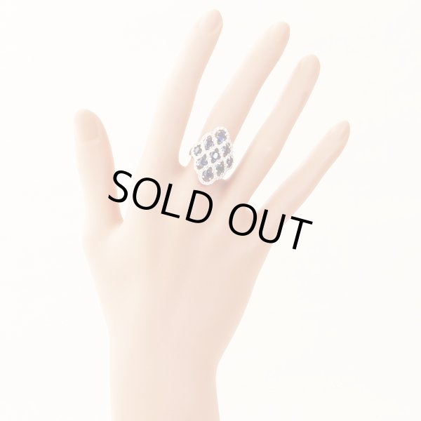 タサキ　PT900 サファイアダイアイリリング 3.10ct 1.00ct 11.60g　装着イメージ