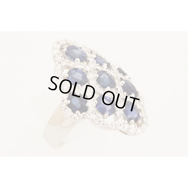 タサキ　PT900 サファイアダイアイリリング 3.10ct 1.00ct 11.60g　拡大