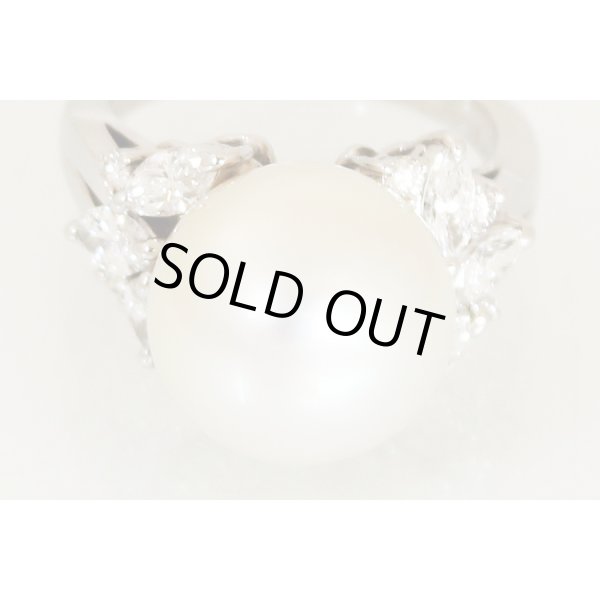 ミキモト　PT950 パールダイアイリリング 12.70mm 1.06ct 11.30g　拡大