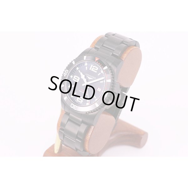 ロンジン　ハイドロコンクエスト　黒文字盤　サイド