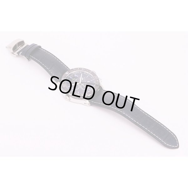 エドックス　クロノオフショア1　10221　黒文字盤　革ベルト状態　表面