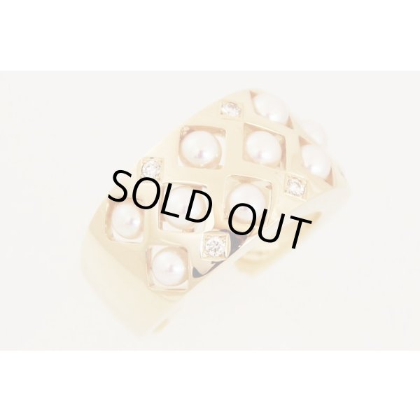 ミキモト　K18 パールダイアイリリング 12.30g　サイド(2)