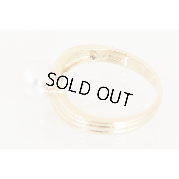 タサキ　K18 パールダイアイリリング 7.20mm 0.05ct 3.90g　刻印