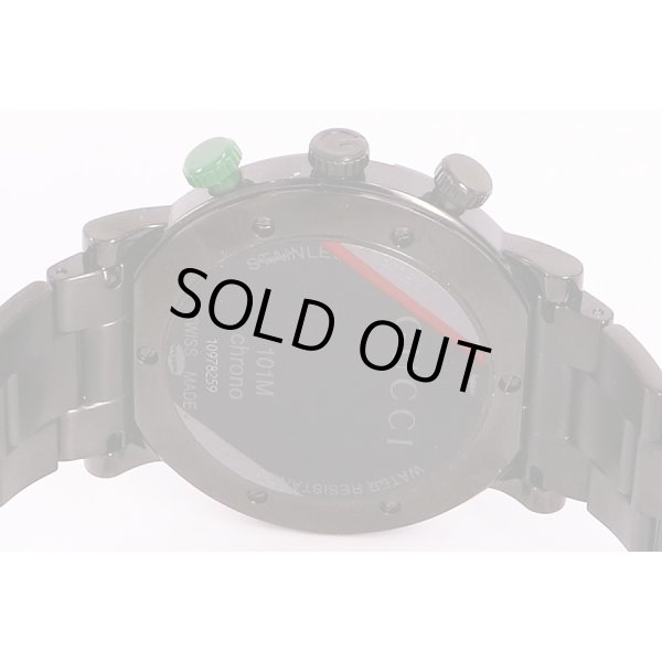 グッチ　101Ｍ　クロノグラフ　黒文字盤　裏面拡大