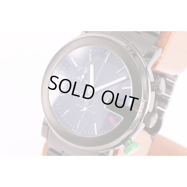 グッチ　101Ｍ　クロノグラフ　黒文字盤　サイド拡大