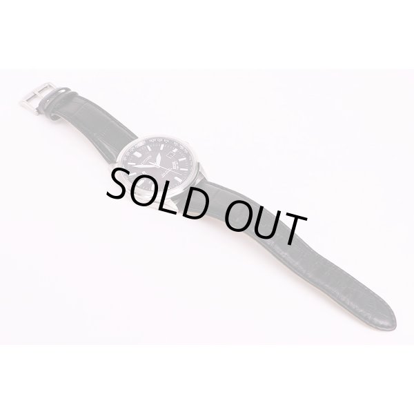 シチズン　H145-SO73545　電波ソーラー　黒文字盤　革ベルト状態　表面