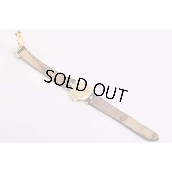 カルティエ　マストベルメイユ　グレー/白文字盤　革ベルト状態　裏