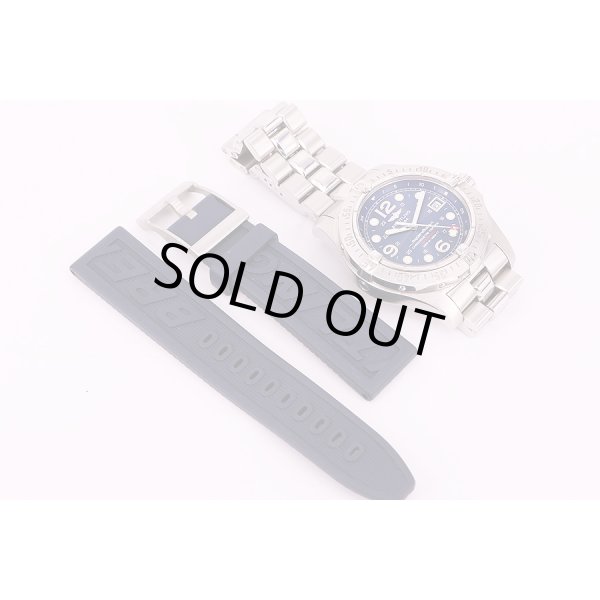 スーパーオーシャン　Ａ１７３９０　スチールフイッシュ　紺文字盤　替ラバーベルト