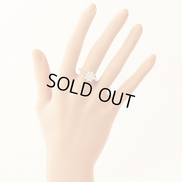 ティファニー PT950 ダイアイリフラワーリング 4.50g 装着イメージ