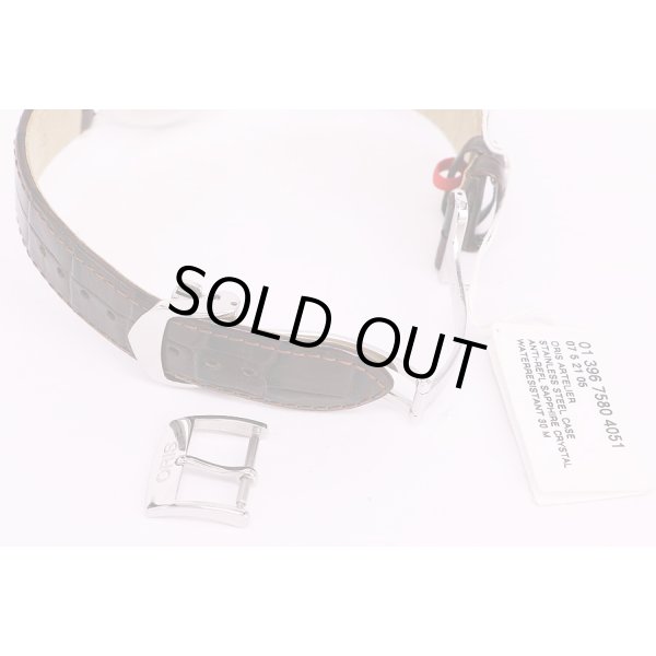 オリス　アートリエ　スモールセコンド　01.396.7580　銀文字盤　革ベルト状態　表面