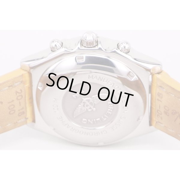 ブライトリング　クロノマット　A13050　銀文字盤　黒インダイアル　裏面拡大