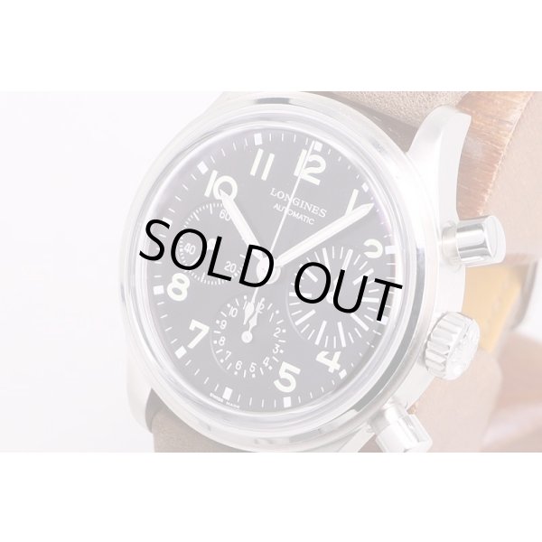 ロンジン　アビエーション　ビックアイクロノ　L2.816.4　黒文字盤　サイド拡大