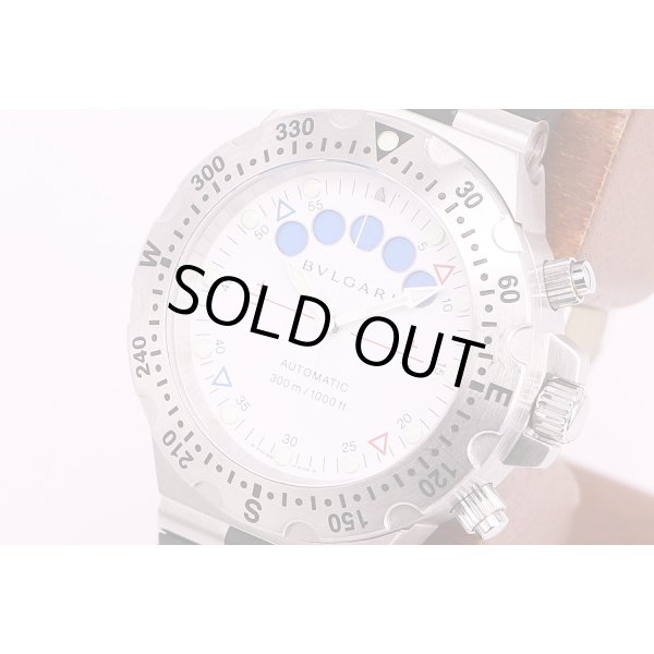 ブルガリ　ディアゴノ　スクーバレガッタ　SD40　白文字盤　サイド拡大