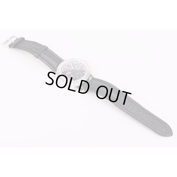 ジン　303　アウトバーン　クロノグラフ　黒文字盤　革ベルト状態　表面