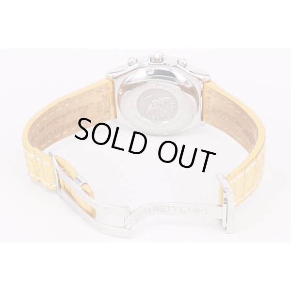 ブライトリング　クロノマット　A13050　銀文字盤　黒インダイアル　革ベルト