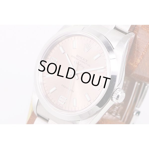 ロレックス　14000　エアキング A913216　ピンク文字盤　サイド拡大