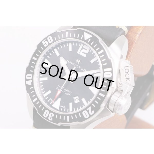 ハミルトン　カーキ　ダイバー　オープンウォーター　黒文字盤　サイド拡大