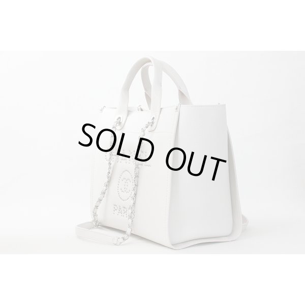 ◆収納力抜群♪◆CHANEL ショッピングバッグ ドーヴィル 25B シャネル ドーヴィル キャビアスキン チェーントートバッグ