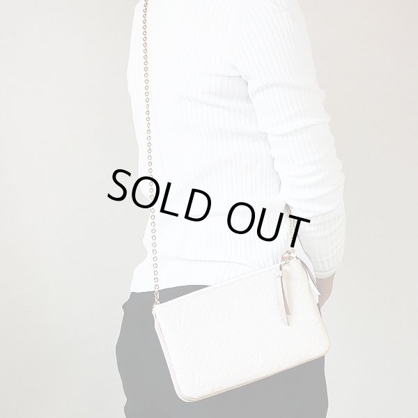 ルイ・ヴィトン　ポシェット・ドゥーブルジップ　M63919　バージュドレ　掛けたイメージ(2)